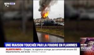 En Seine-et-Marne, une maison prend feu après avoir été touchée par la foudre
