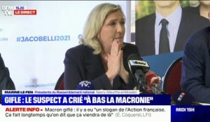 Macron giflé: pour Marine Le Pen, "il est inadmissible de s'attaquer physiquement au président de la République"