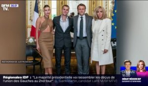 Emmanuel Macron reçoit Justin Bieber à l'Élysée