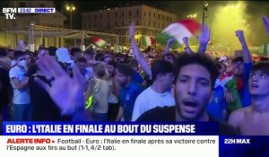 La joie des supporters italiens après la qualification de la Nazionale en finale de l'Euro