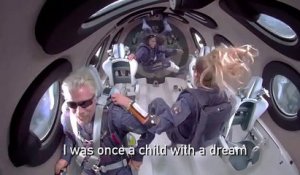 Regardez les déclarations de Richard Branson depuis Virgin Galactic : "J'ai rêvé de ce moment depuis tout petit, mais rien ne pouvait me préparer à la vue de la Terre depuis l'espace"