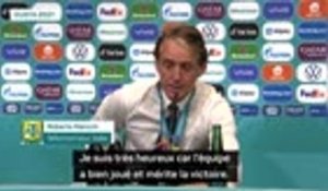 Finale - Mancini pense "mériter la victoire" et est "très heureux pour les Italiens"