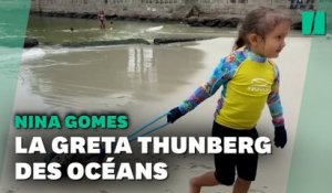 À Rio, cette enfant de 4 ans débarrasse l'océan de ses déchets