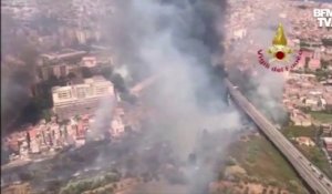 En Italie, la ville sicilienne de Catane est en proie aux flammes