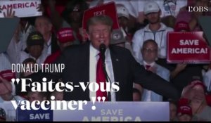Donald Trump hué par ses supporters après les avoir encouragés à se faire vacciner