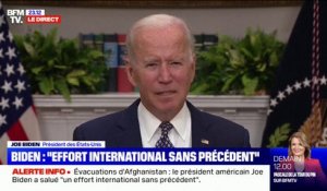 Joe Biden sur les évacuations d'Afghanistan: "Nous sommes actuellement sur les rails pour finir d'ici le 31 août"