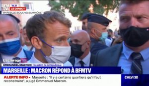 Emmanuel Macron à Marseille: "Beaucoup de choses qu'on va lancer n'auront pas de résultats concrets avant la fin de ce mandat, mais ma responsabilité est d'essayer de rattraper le temps perdu avec le Covid"