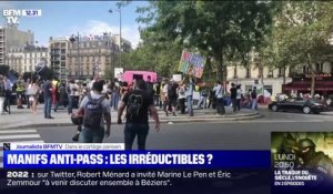 Les manifestants anti-pass commencent à se rassembler dans le quartier Montparnasse à Paris pour le 8e samedi consécutif