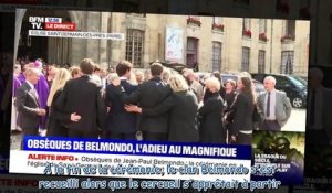 Obsèques de Jean-Paul Belmondo - les images poignantes de son fils Paul qui console sa famille effon