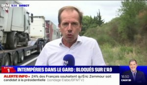 Intempéries dans le Gard: des milliers d'automobilistes bloqués sur l'A9
