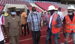 Le Président de la COCAN 2023 François  Amichia sur les chantiers du stade de Yamoussoukro