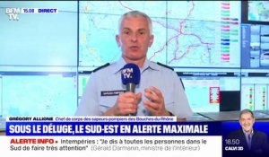 Intempéries: le chef de corps des sapeurs-pompiers des Bouches-du-Rhône demande "de rester chez soi"