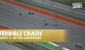 L'effroyable crash entre Acosta, Migno et Alcoba en Moto3 - GP des Amériques