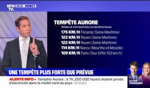 Tempête Aurore: 250.000 foyers privés d'électricité, des records de rafales de vent enregistrés