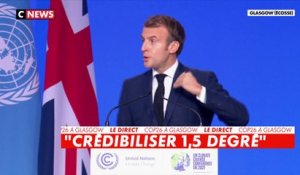 En cette 2e journée de la COP26, Emmanuel Macron a appelé «tous les pays qui ne sont pas au rendez-vous de leur juste part à prendre leur responsabilité d'ici la fin de cette COP pour tenir cet engagement pris à Paris».