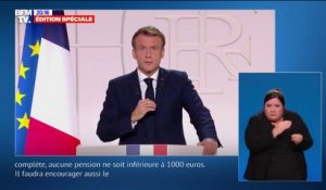 Pour Emmanuel Macron, "les conditions ne sont pas réunies pour relancer aujourd'hui le chantier" de la réforme des retraites