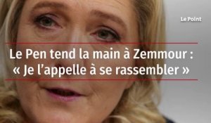 Le Pen tend la main Zemmour : « Je l'appelle à se rassembler »