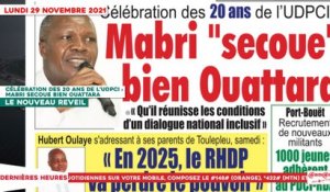 Le Titrologue du 29 Novembre 2021 : Célébration des 20 ans de l’UDPCI, Mabri "secoue" bien Ouattara