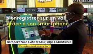 Sécurité sanitaire : des bornes d'enregistrement sans contact à l'aéroport de Nice