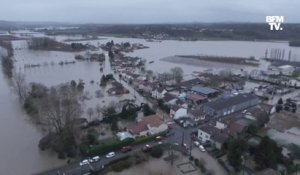 Les inondations dans le sud-ouest filmées par drone