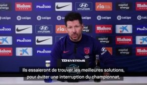 Coronavirus - Simeone : "Éviter une interruption du championnat"