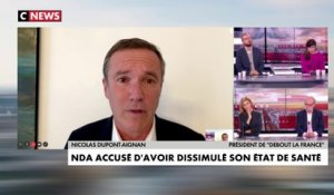 Nicolas Dupont-Aignan réfute les accusations de dissimulation de son état de santé