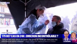 Avec près de 180.000 cas en 24 heures, le variant Omicron continue de circuler rapidement en France