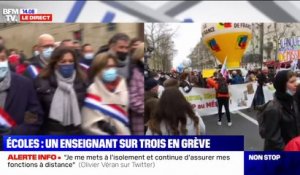 Anne Hidalgo rejoint le cortège parisien des professeurs en grève