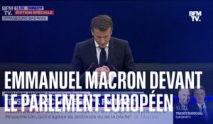 Emmanuel Macron s'exprime devant le Parlement européen