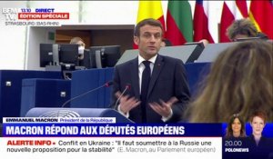 Emmanuel Macron sur la polémique de l'Arc de Triomphe: "Il n'y a jamais eu de choix de la France de faire disparaître le drapeau européen"