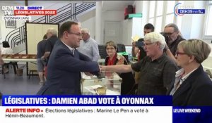 Législatives 2022: Damien Abad vote à Oyonnax dans l'Ain