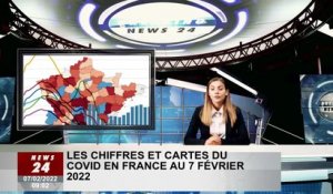 Données et carte Covid pour la France au 7 février 2022