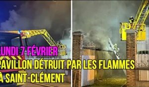 Pavillon détruit par les flammes à Saint Clément