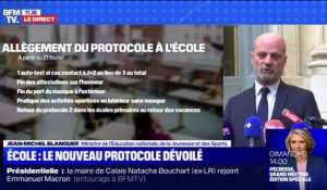Protocole sanitaire allégé à l'école: "Il n'y aura plus le port du masque en extérieur", déclare Jean-Michel Blanquer