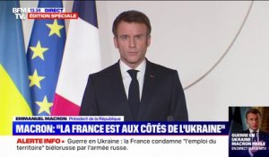 Emmanuel Macron: "Les événements de cette nuit sont un tournant dans l'histoire de l'Europe"