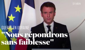 La déclaration d'Emmanuel Macron après l'attaque de l'Ukraine par la Russie