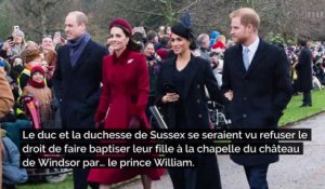 Baptême de Lilibet : le prince William dit non à Meghan et Harry