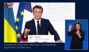 Guerre en Ukraine - Regardez l'intégralité de l'intervention d'Emmanuel Macron hier soir sur les chaînes de télé : "Nous ne sommes pas en guerre contre la Russie"