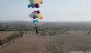 Le zapping du 27/10 : Il rejoue une scène de Là-Haut avec 100 ballons d'hélium