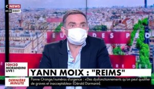 Yann Moix et son masque dans L'heure des pros