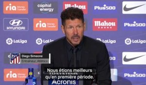 Atlético - Simeone : "Nous devons revenir à notre meilleur niveau"