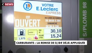 Carburants : la remise de 0,18 euros déjà appliquée