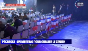 Meeting de Valérie Pécresse: de nombreuses chaises vides au parc des expositions de la Porte de Versailles