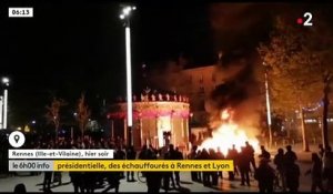 Présidentielle : Violents incidents cette nuit à Rennes et à Lyon après l'annonce des résultats avec des slogans comme  "Brûle la droite", "Guerre sociale" ou encore "Le Pen dynastie fasciste"