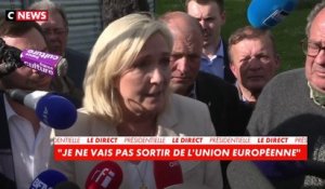 Marine Le Pen : «Je ne vais pas sortir de l'UE, ce n'est pas mon objectif»