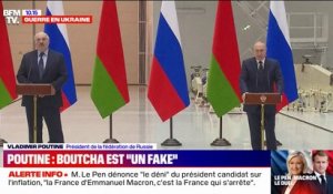 "On sait comment ont été acheminé les corps et comment a été créé cette mise en scène": Vladimir Poutine maintient que le massacre de Boutcha est un "fake"