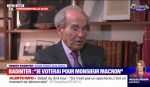 Robert Badinter sur Jean-Luc Mélenchon: "J'aurais préféré qu'il dise plus clairement que pour battre Marine Le Pen, il faut voter Macron"