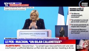 Marine Le Pen tacle le "bilan calamiteux" d'Emmanuel Macron