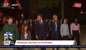 Arrivée d'Emmanuel Macron au Champ-de-Mars sur l'Hymne à la joie