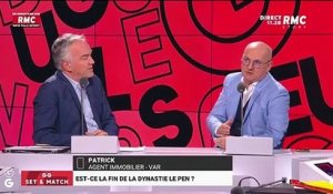 Le Rassemblement National porte plainte contre le Dr Jérôme Marty qui affirme sur RMC que c'est "un parti raciste, xénophobe et antisémite" : "Il suffit de regarder l'entourage de Marine Le Pen et c'est toujours les mêmes"